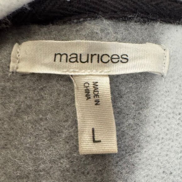 Maurices Buffalo Plaid Hooded Coatigan Jacket Pockets Black White Large Womens - Picture 5 of 7